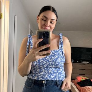 Blue floral tank